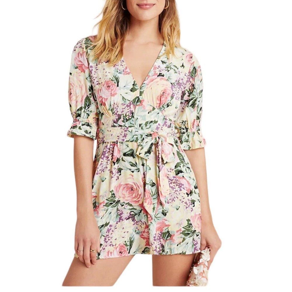 ANTHROPOLOGIE x‎ FAITHFULL THE BRAND US 8/L Romper Ana Playsuit Floral *READ*